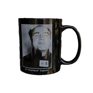 Vintage Al "Scarface" Capone Mug Coffee‎ Cup Mugshot Alcatraz Transfer Info